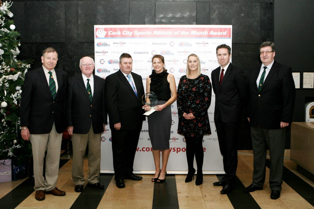 L to R., Frank Walley, President CCS, Tony O'Connell, Chairman CCS, Kieran McGeary CEO, Cork 96FM C103, Sinead Kevany, Nicola Cullinane, Marketing Executive Evening Echo, Ruairi O'Connor, GM The River Lee and Terry O'Rourke, Secretary CCS. Picture, M. Collins.